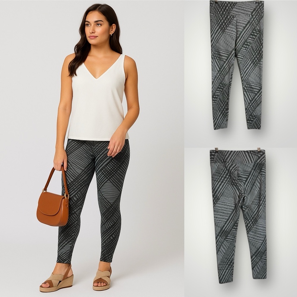Soft Surroundings | Plaid Leggings Stretch High Rise EUC